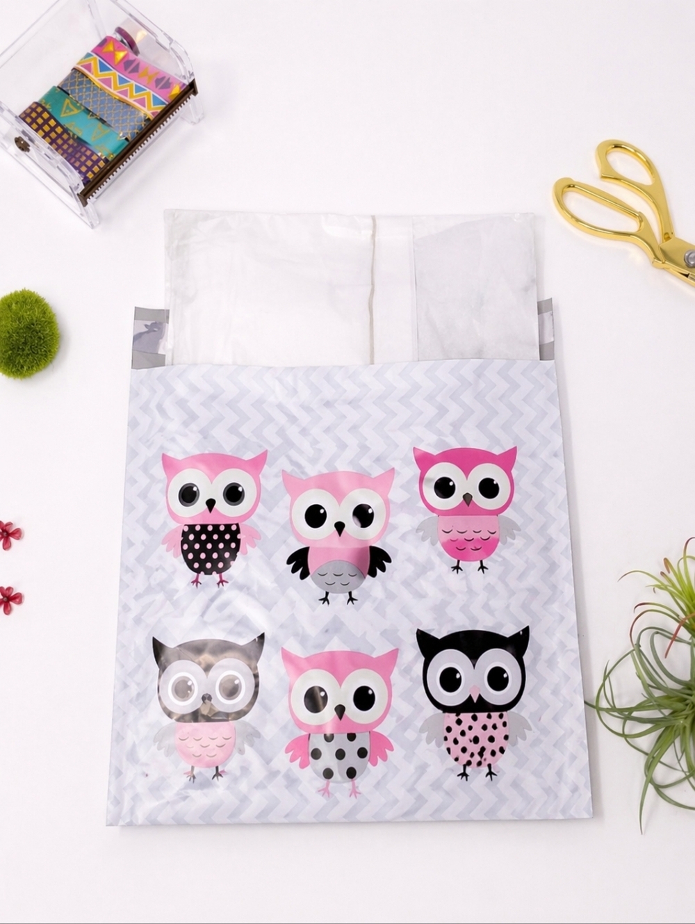 10 Pink Owl Poly Mailers 10x13 NWOT - Picture 2 of 2